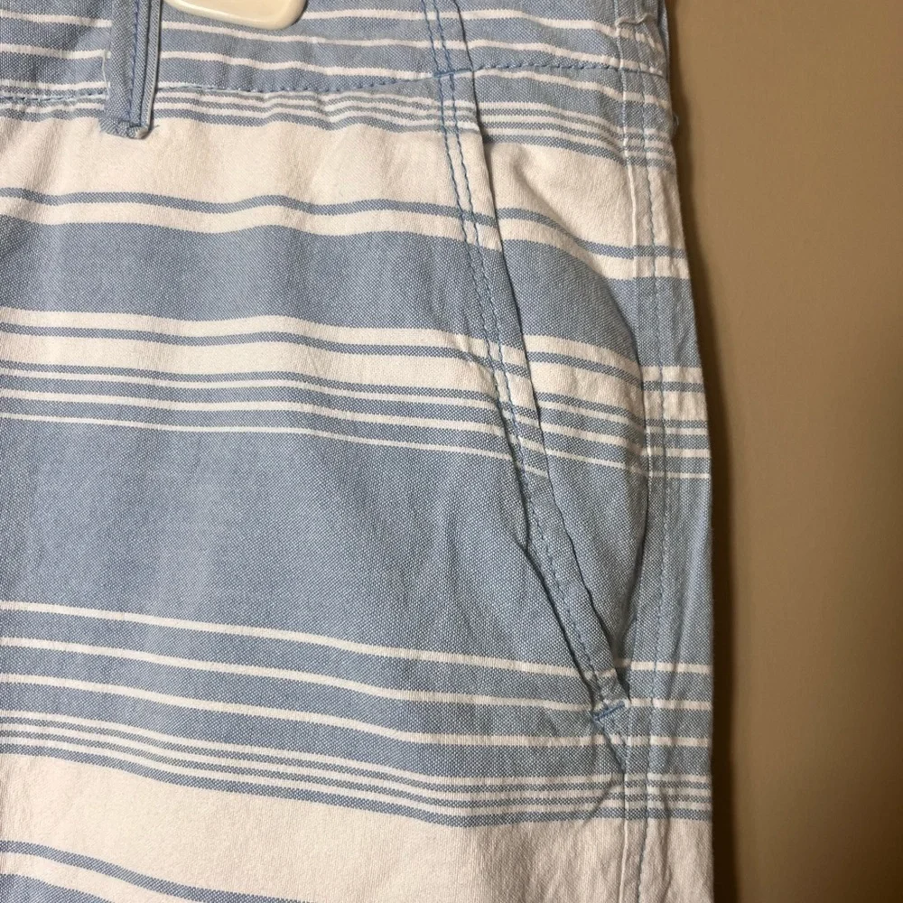 AEROPOSTALE Blue Striped‎ Woven Cotton Shorts Size 38 Waist Casual Y2K Style